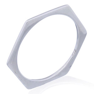 A hexagon 925 silver stack ring