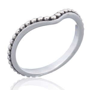 A sterling silver beaded wish ring