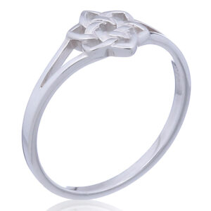 A split shank 925 silver ring floral knot
