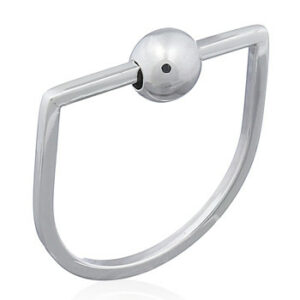 A sphere spins on top of 925 silver u shaped ring