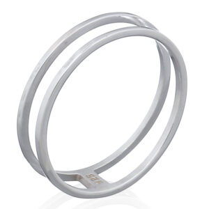 A parallel square round 925 silver ring