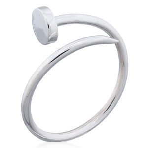 A 925 silver nail ring with round pin adjust