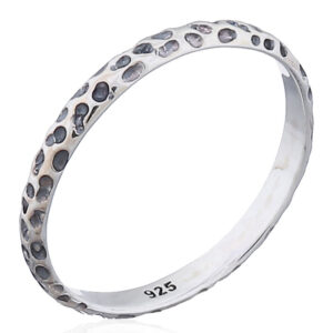 A pattern of rock 2 mm thinness silver 925 ring