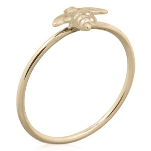 A tiny little bee 925 silver wire stack gold plated ring