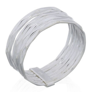 A faceted 925 silver stack ring in a twin set