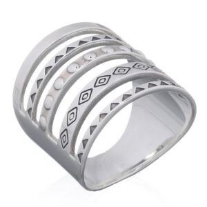 A geometric parallel lines 925 sterling silver ring