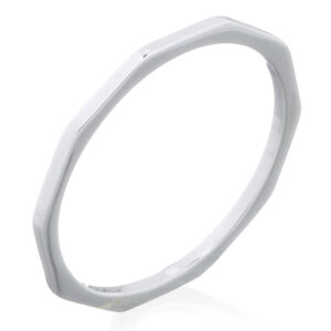 A decagon shaped 925 sterling silver stackable ring