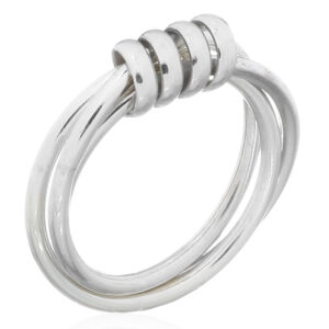 A triple interlocked stack ring set 925 sterling silver