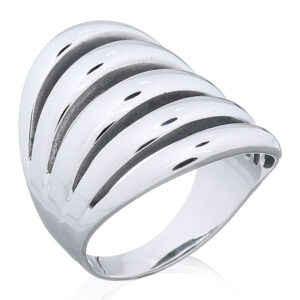 A plain five layered women silver ring