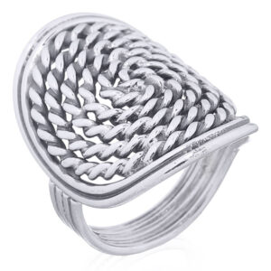 A twisted wire in spiral 925 silver ring