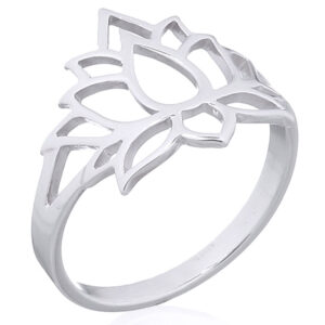 A flourishing lay out lotus 925 silver ring