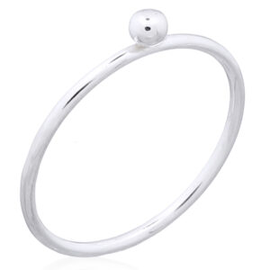 A tiny 925 silver ball minimalist stacking ring