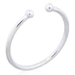 A simple ball ends open ring 925 silver