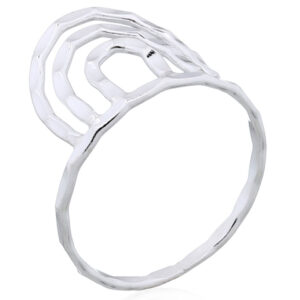 A three layers hammered rainbow ring 925 silver