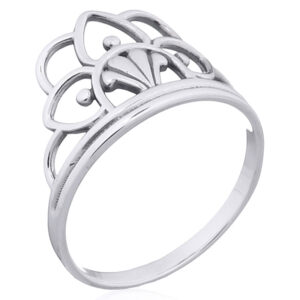 A lotus crown 925 sterling silver ring