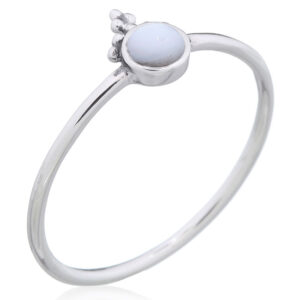 A bohemian crown mother of pearl woman ring 925 silver