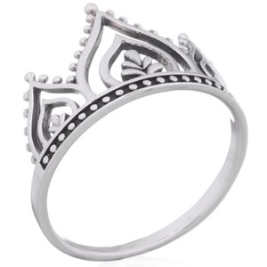 A henna petals crown 925 silver ring