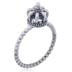 A 925 silver ball ring crown on top
