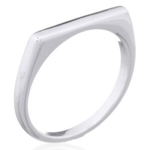 A plain thin bar sterling silver stacking ring