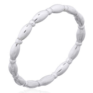 A stackable bamboo pattern 925 silver ring