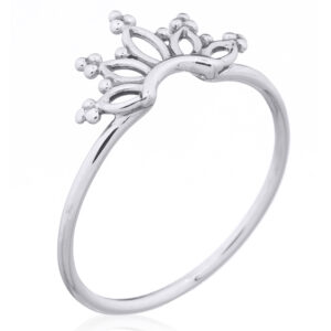 A lotus crown boho style 925 silver ring