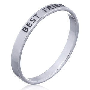 A best friends sterling silver band ring