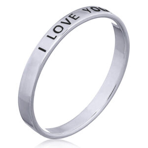 A i love you sterling silver band ring