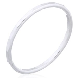 A simple faceted stacking ring sterling silver