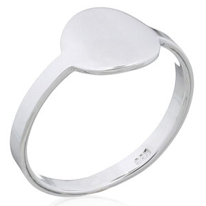 A plain round disc 925 sterling silver stack ring