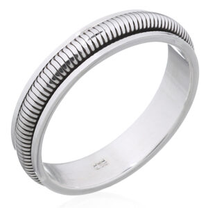 A snake round pattern spinner 925 sterling silver band ring