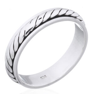 A twisted rope spinner 925 sterling silver men band ring