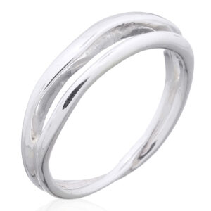 A overlapping plain ring 925 sterling silver