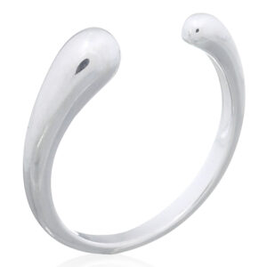 A water drop shape open ring sterling silver