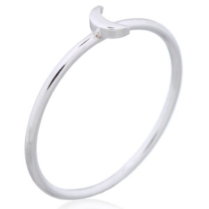 A stackable minimalist moon ring 925 silver