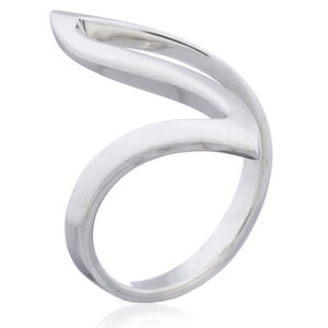 A plain sterling silver designer ring fine winding band