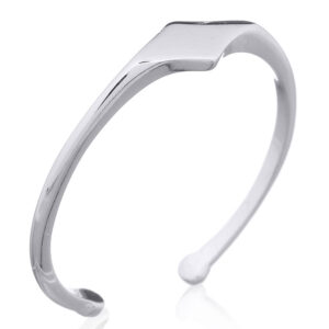 A mini rhombus shaped 925 silver open ring