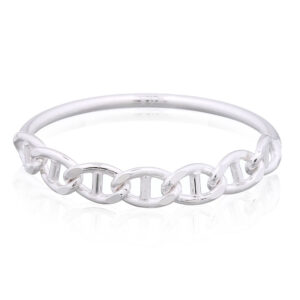 A half gucci link chain sterling silver ring