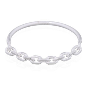 A half anchor link chain 925 silver ring