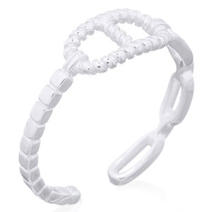 A fashionable three style linked 925 silver ring