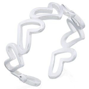 A hearts reverse connection 925 silver openable ring