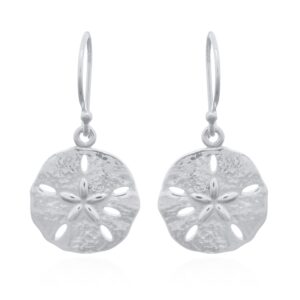 A pair of sand dollar sea star 925 silver dangle earrings