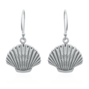 A pair of cockle shell 925 sterling silver dangle earring