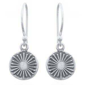 A pair of ancient irregular sun pattern silver dangle earrings
