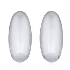 A pair of sterling plain silver elongated hollow stud earrings