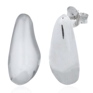 A pair of puffy irregular shape sterling silver stud earrings