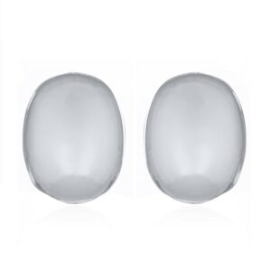 A pair of hollow oval dome sterling silver stud earrings