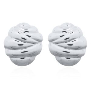 A pair of croissant style 925 sterling silver stud earrings