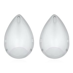 A pair of large classy droplet 925 sterling silver stud earrings