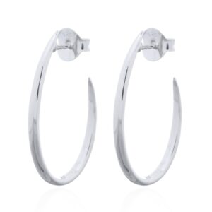 A pair of oval shaped 925 plain silver wire stud earrings