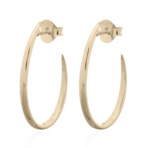 A pair of oval shaped 925 plain silver gold plated wire stud earrings